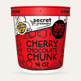 Secret Creamery Cherry Chocolate Chunk — High Protein 16 oz pint — high protein ice cream (30g protein) — front