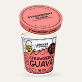 Secret Creamery Strawberry Guava — High Protein 16 oz pint — high protein ice cream (30g protein) — lid off