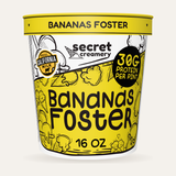 Secret Creamery Bananas Foster — High Protein 16 oz pint — high protein ice cream (30g protein) — front