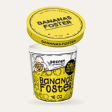 Secret Creamery Bananas Foster — High Protein 16 oz pint — high protein ice cream (30g protein) — lid off