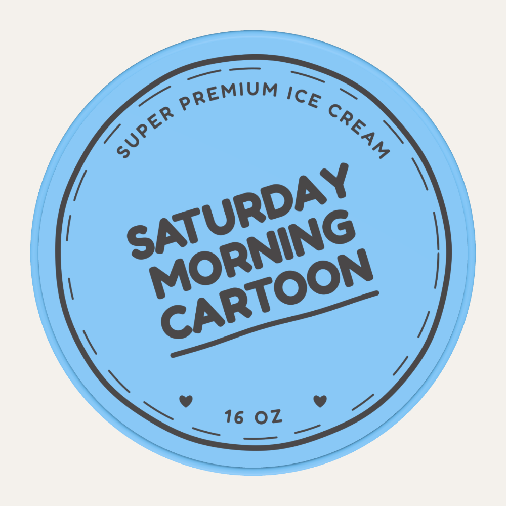 Secret Creamery Saturday Morning Cartoon (Cereal Milk) 16 oz pint — super premium ice cream — top