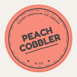 Secret Creamery Peach Cobbler 16 oz pint — super premium ice cream — top