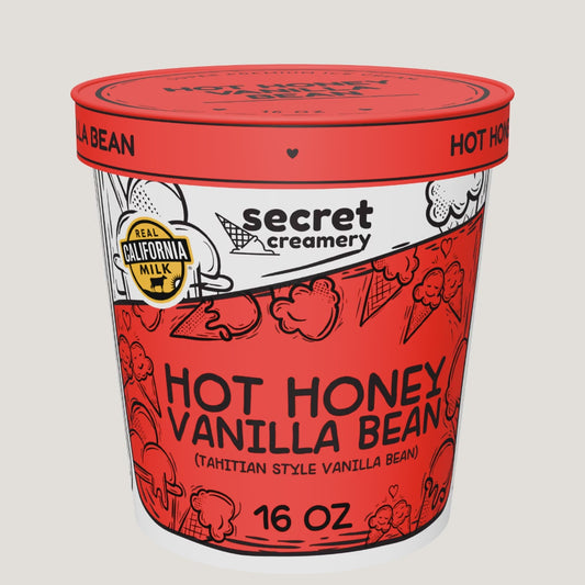 Secret Creamery Hot Honey Vanilla Bean pint — 360° view
