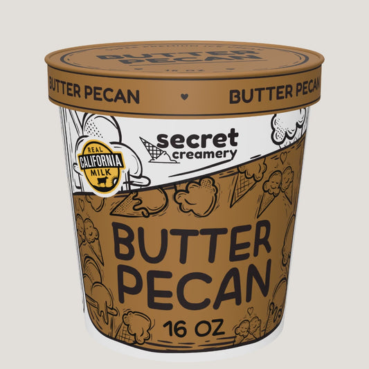 Secret Creamery Butter Pecan pint — 360° view