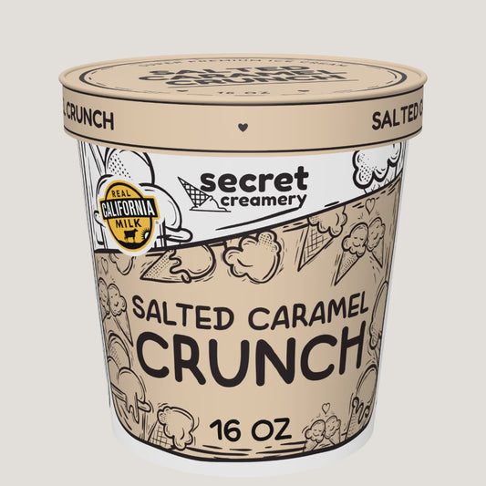 Secret Creamery Salted Caramel Crunch pint — 360° view